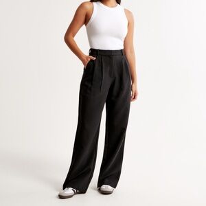 Abercrombie & Fitch Curve Love Black Wide Leg Pant